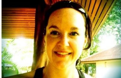 Dawn Manning Cycling on the  tour with redspokes